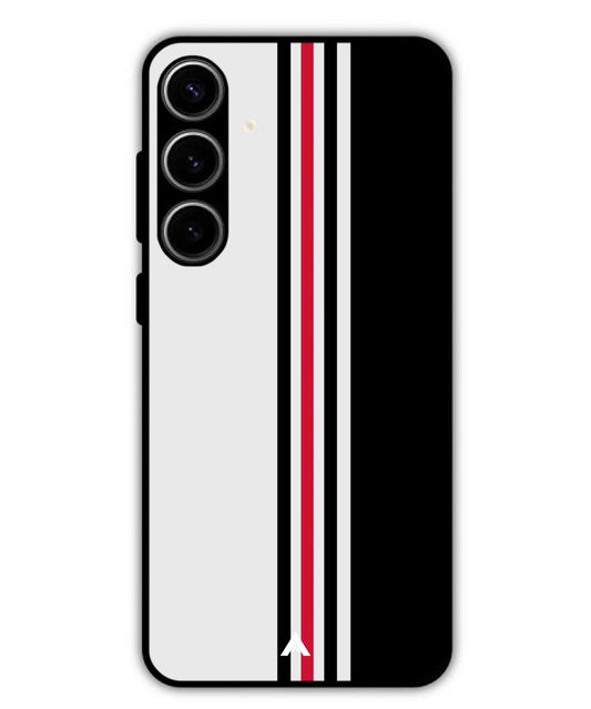 Stripe Pattern 3 Metal Back Cover Phone Case for Samsung Galaxy S23 Plus