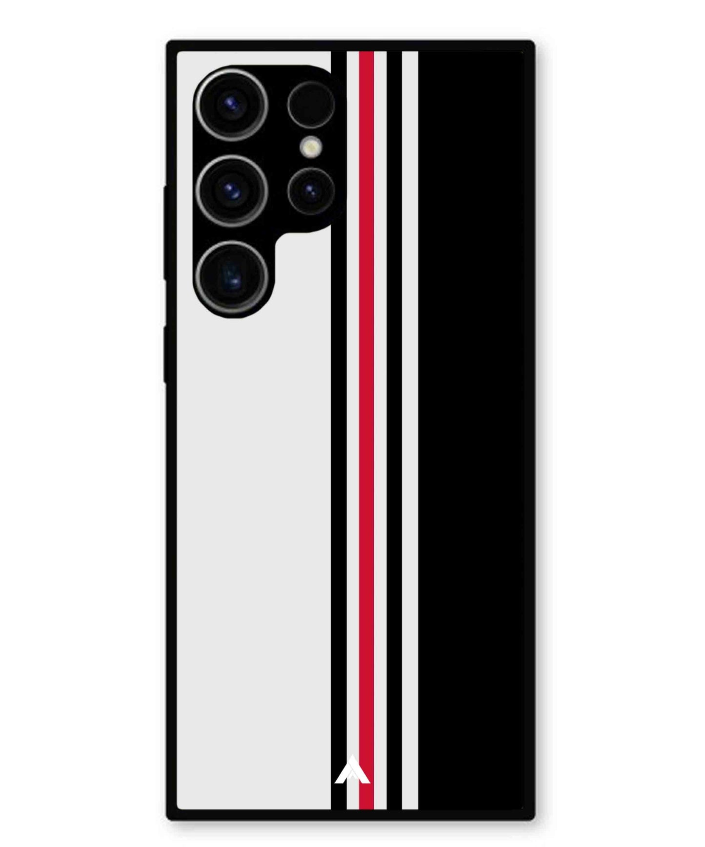 Stripe Pattern 3 Metal Back Cover Phone Case for Samsung Galaxy S23 Ultra