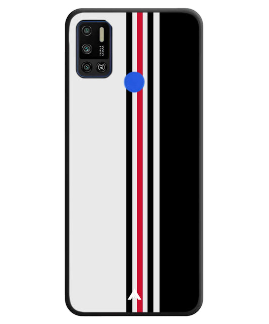 Stripe Pattern 3 Metal Back Cover Phone Case for Tecno Spark 6 Air