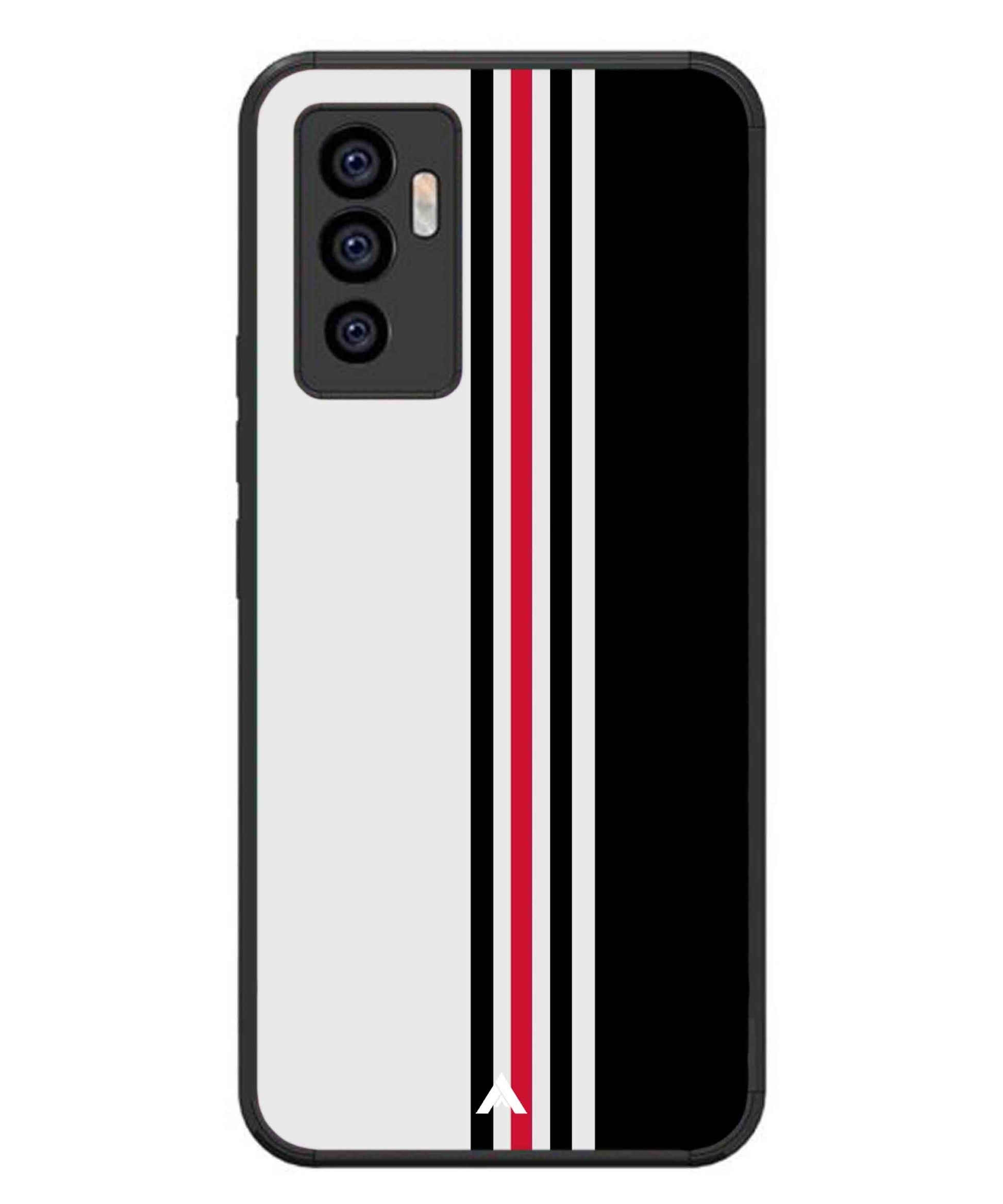 Stripe Pattern 3 Metal Back Cover Phone Case for Vivo T1