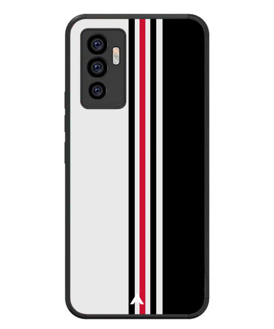 Stripe Pattern 3 Metal Back Cover Phone Case for Vivo T1