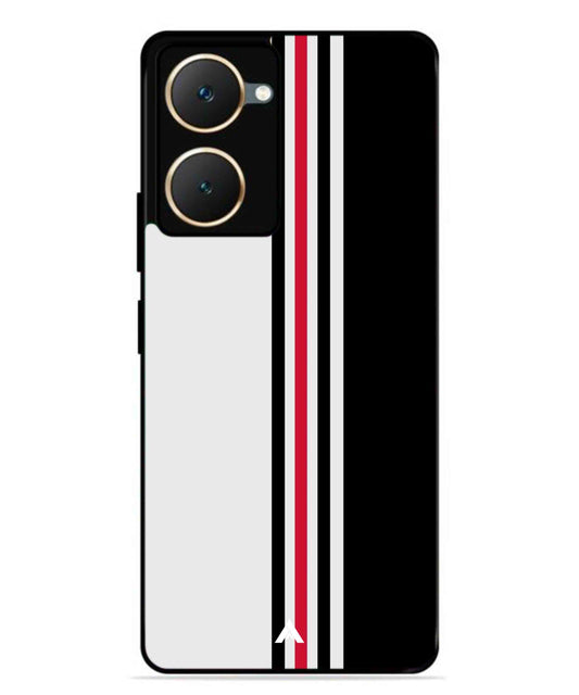 Stripe Pattern 3 Metal Back Cover Phone Case for Vivo T3 Lite