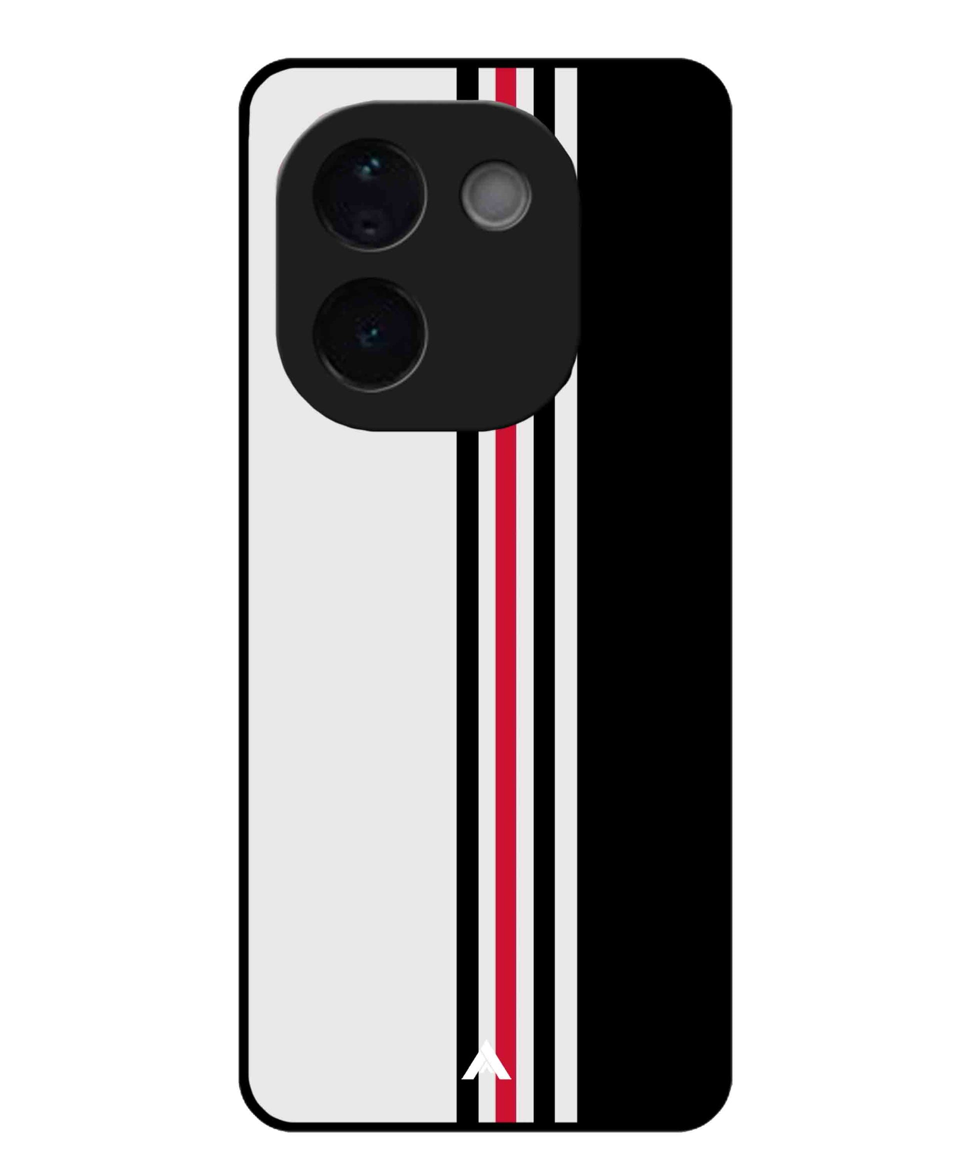 Stripe Pattern 3 Metal Back Cover Phone Case for Vivo T3 Pro