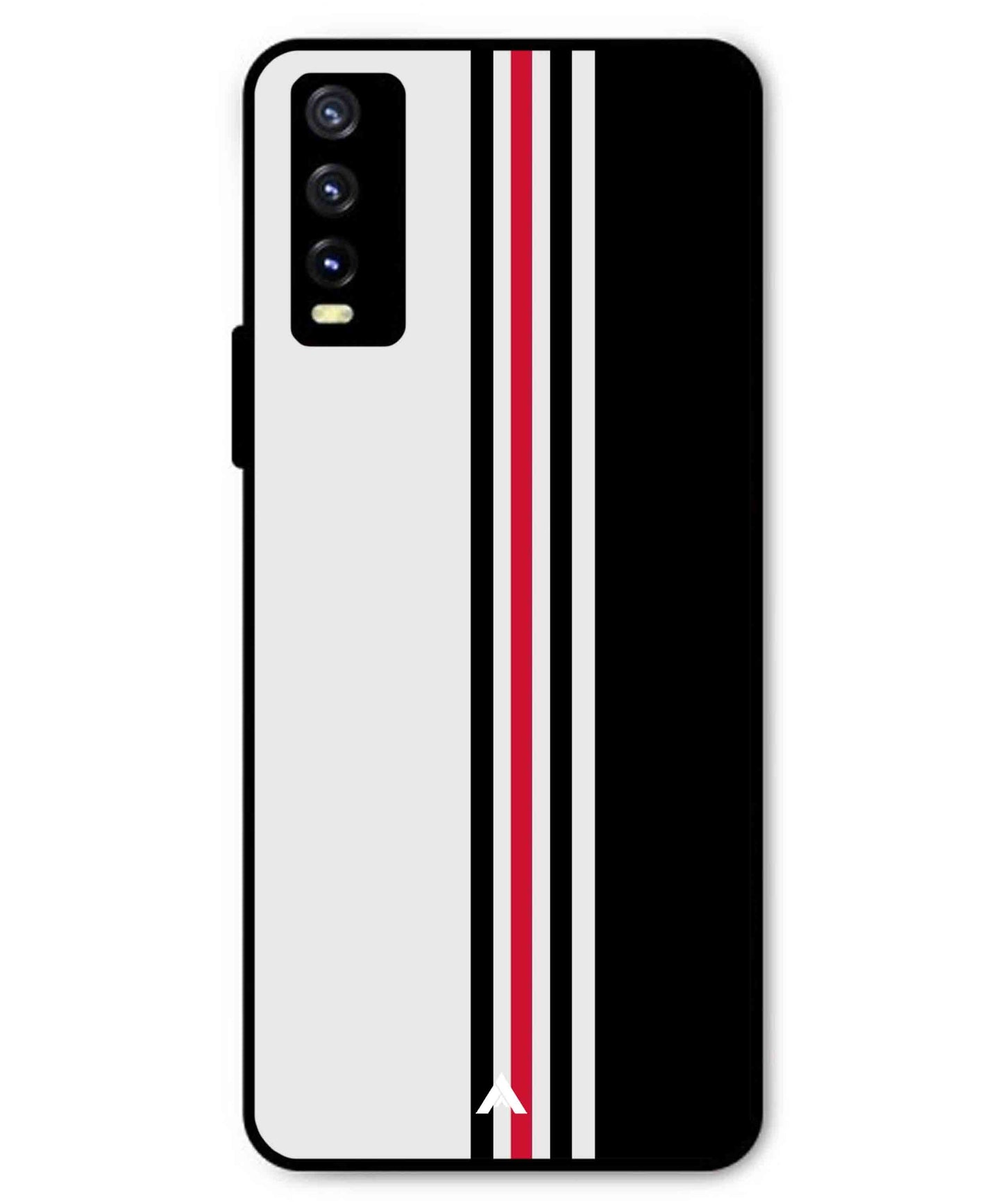 Stripe Pattern 3 Metal Back Cover Phone Case for Vivo Y20