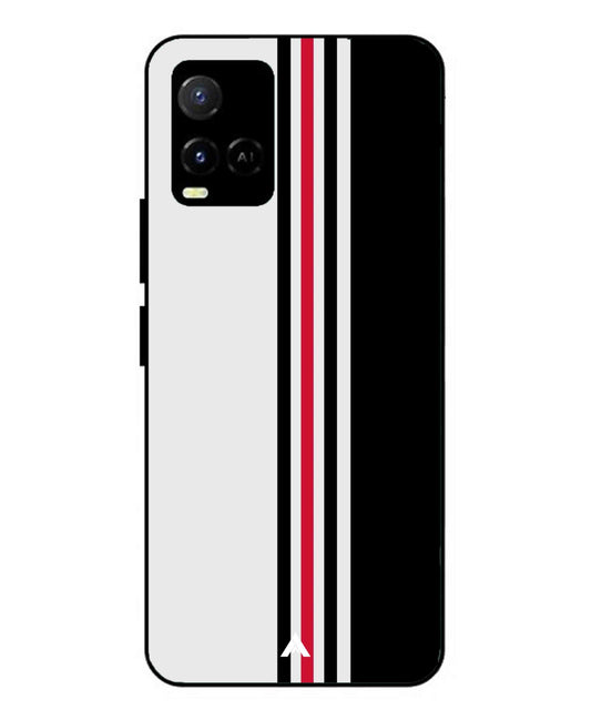 Stripe Pattern 3 Metal Back Cover Phone Case for Vivo Y21