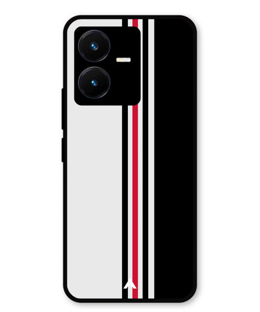 Stripe Pattern 3 Metal Back Cover Phone Case for Vivo Y22