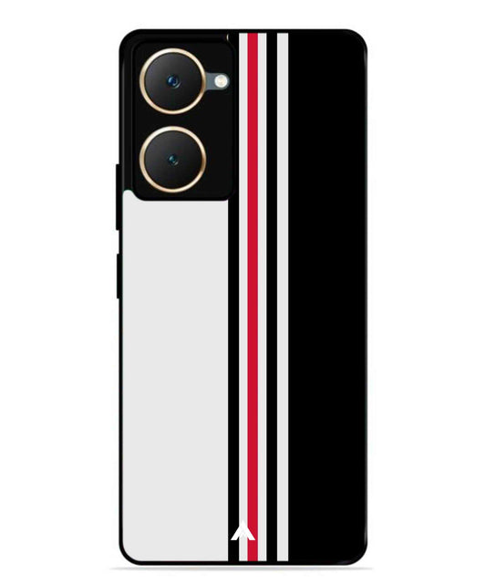 Stripe Pattern 3 Metal Back Cover Phone Case for Vivo Y28s