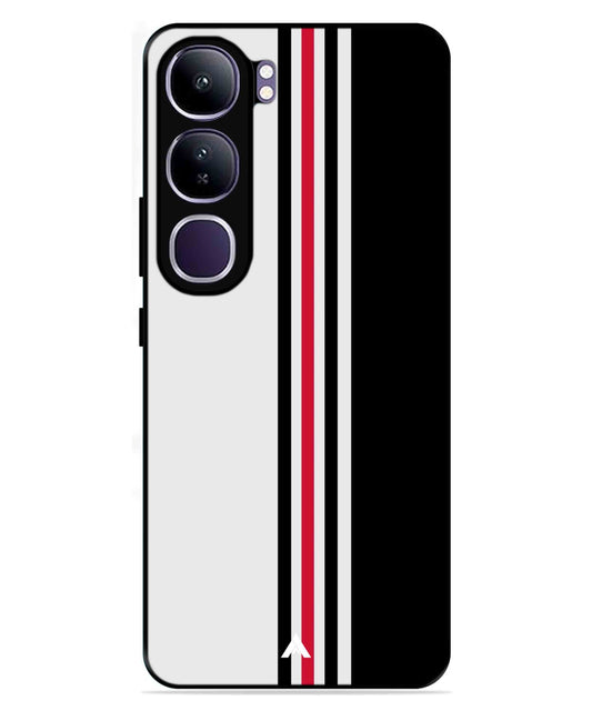Stripe Pattern 3 Metal Back Cover Phone Case for Vivo Y300