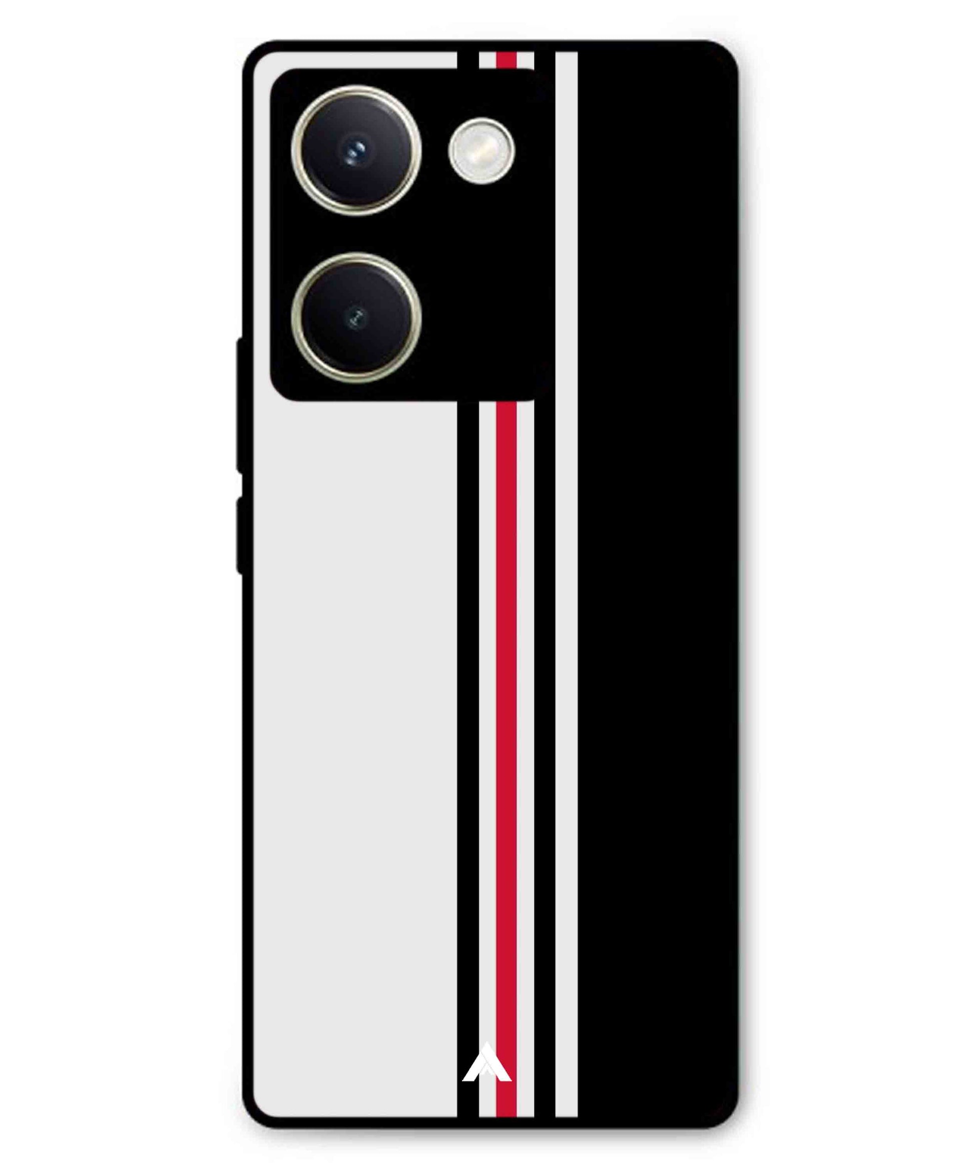 Stripe Pattern 3 Metal Back Cover Phone Case for Vivo Y300 Plus