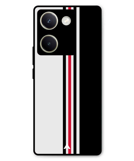 Stripe Pattern 3 Metal Back Cover Phone Case for Vivo Y300 Plus