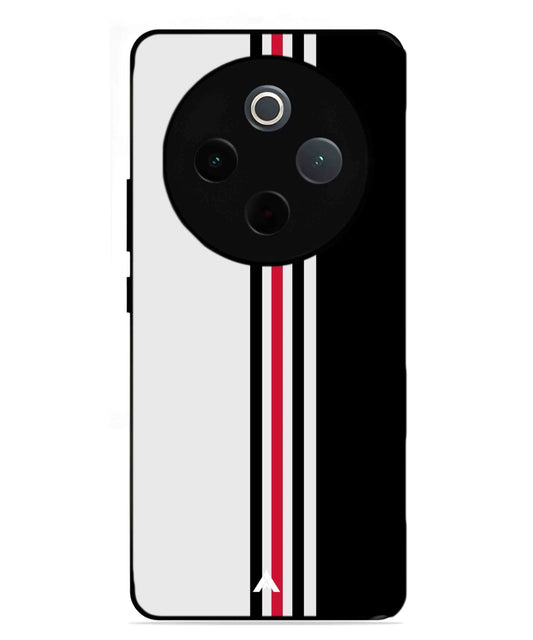 Stripe Pattern 3 Metal Back Cover Phone Case for Vivo Y300 Pro