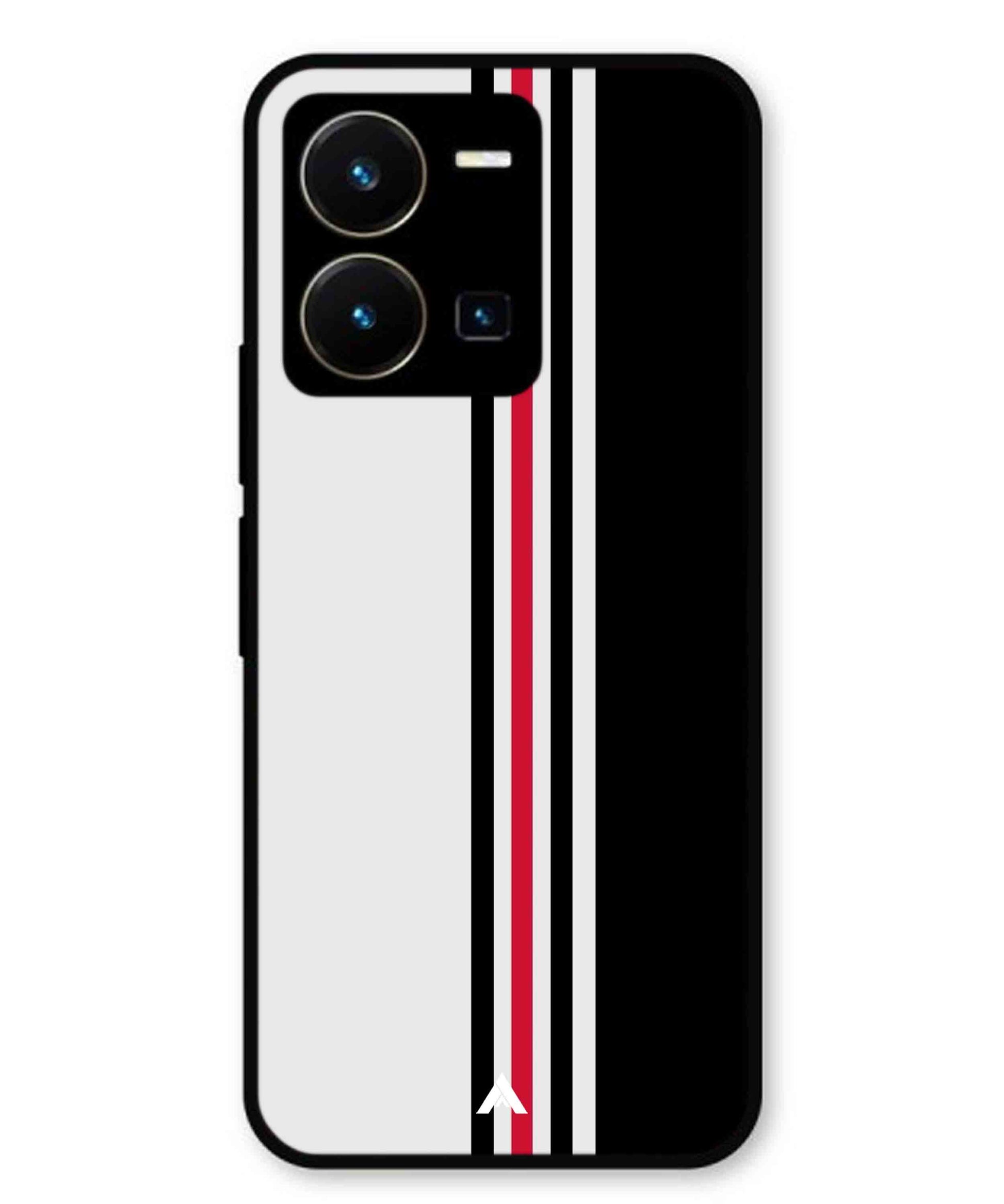 Stripe Pattern 3 Metal Back Cover Phone Case for Vivo Y35
