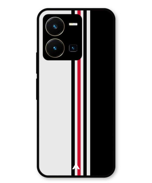Stripe Pattern 3 Metal Back Cover Phone Case for Vivo Y35