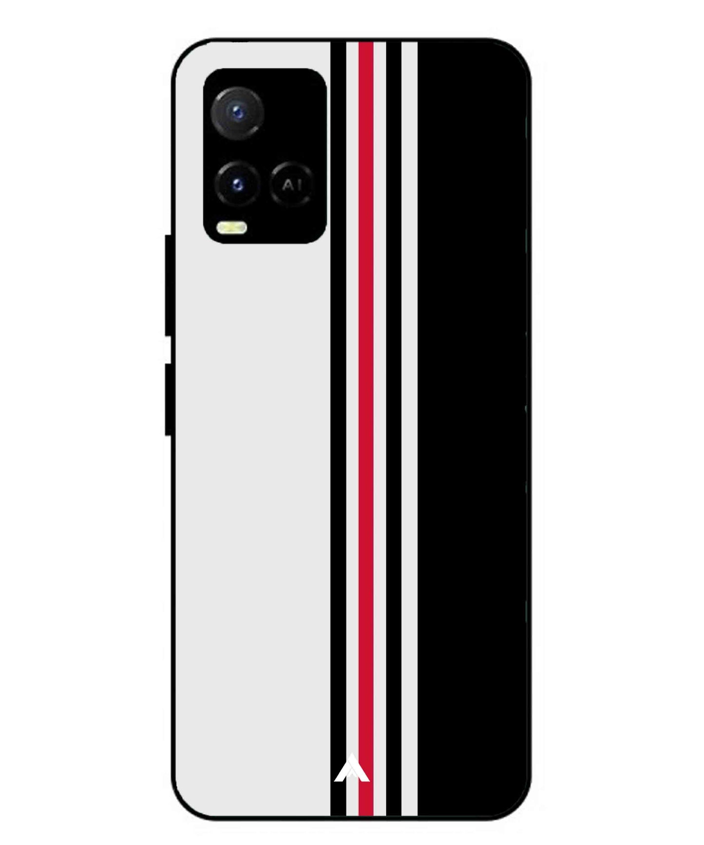 Stripe Pattern 3 Metal Back Cover Phone Case for Vivo Y36