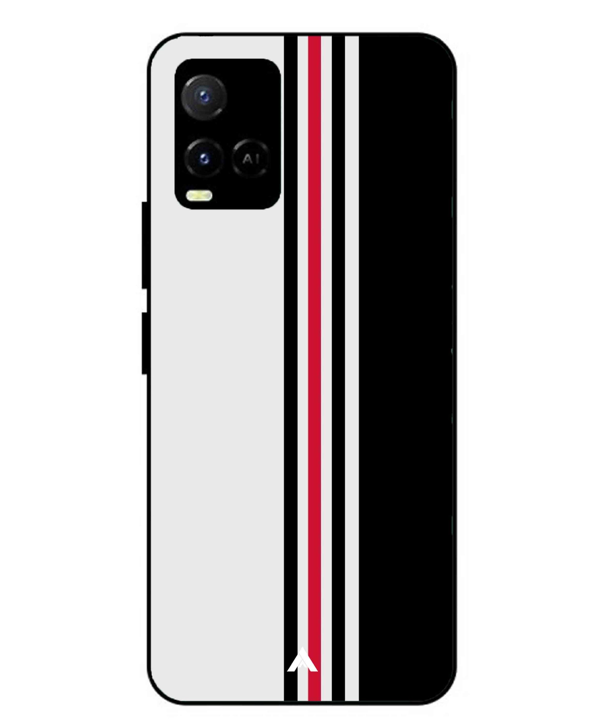 Stripe Pattern 3 Metal Back Cover Phone Case for Vivo Y36