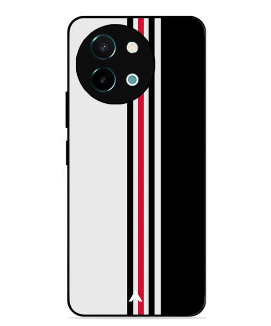 Stripe Pattern 3 Metal Back Cover Phone Case for Vivo Y38