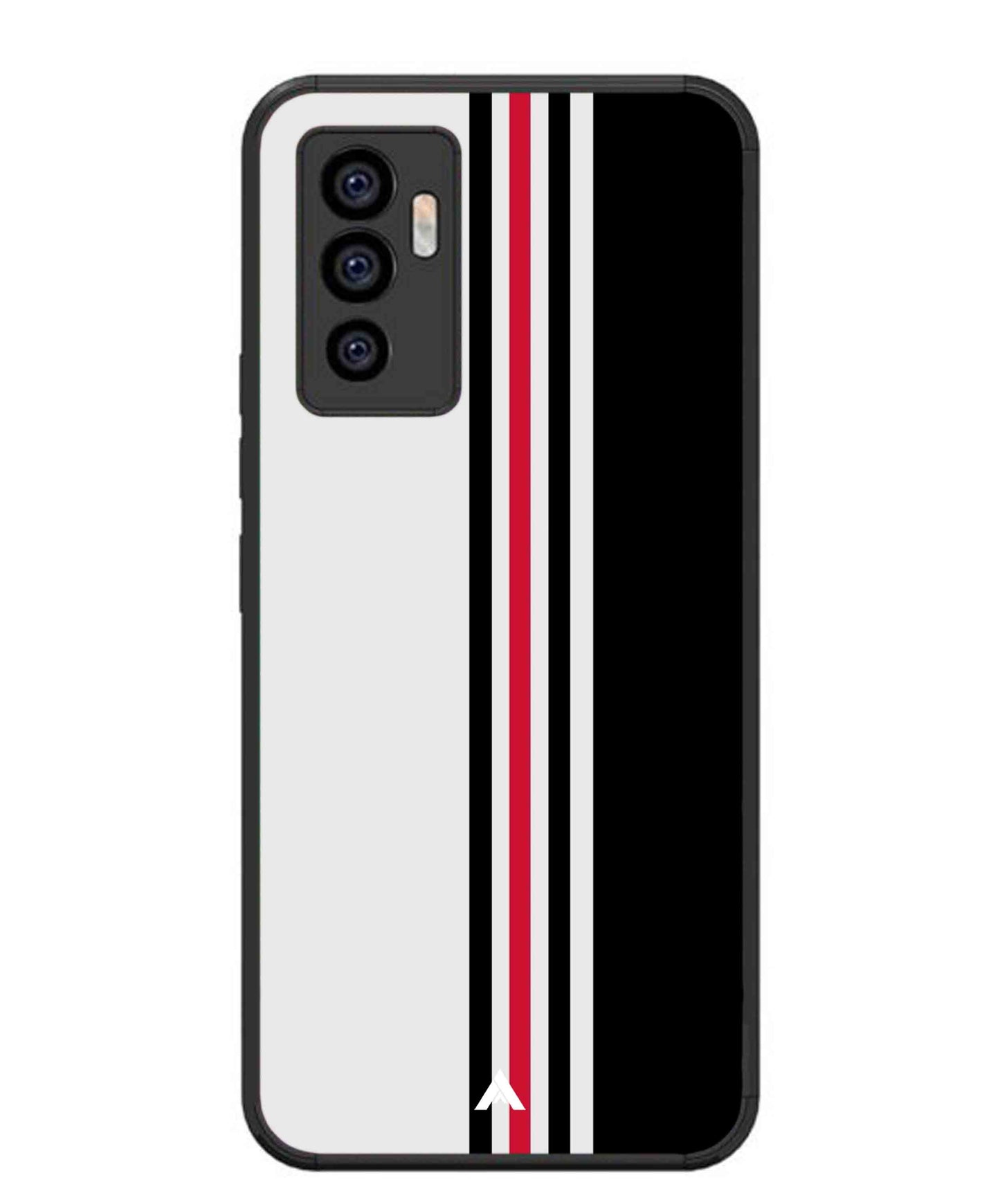 Stripe Pattern 3 Metal Back Cover Phone Case for Vivo Y75 4G