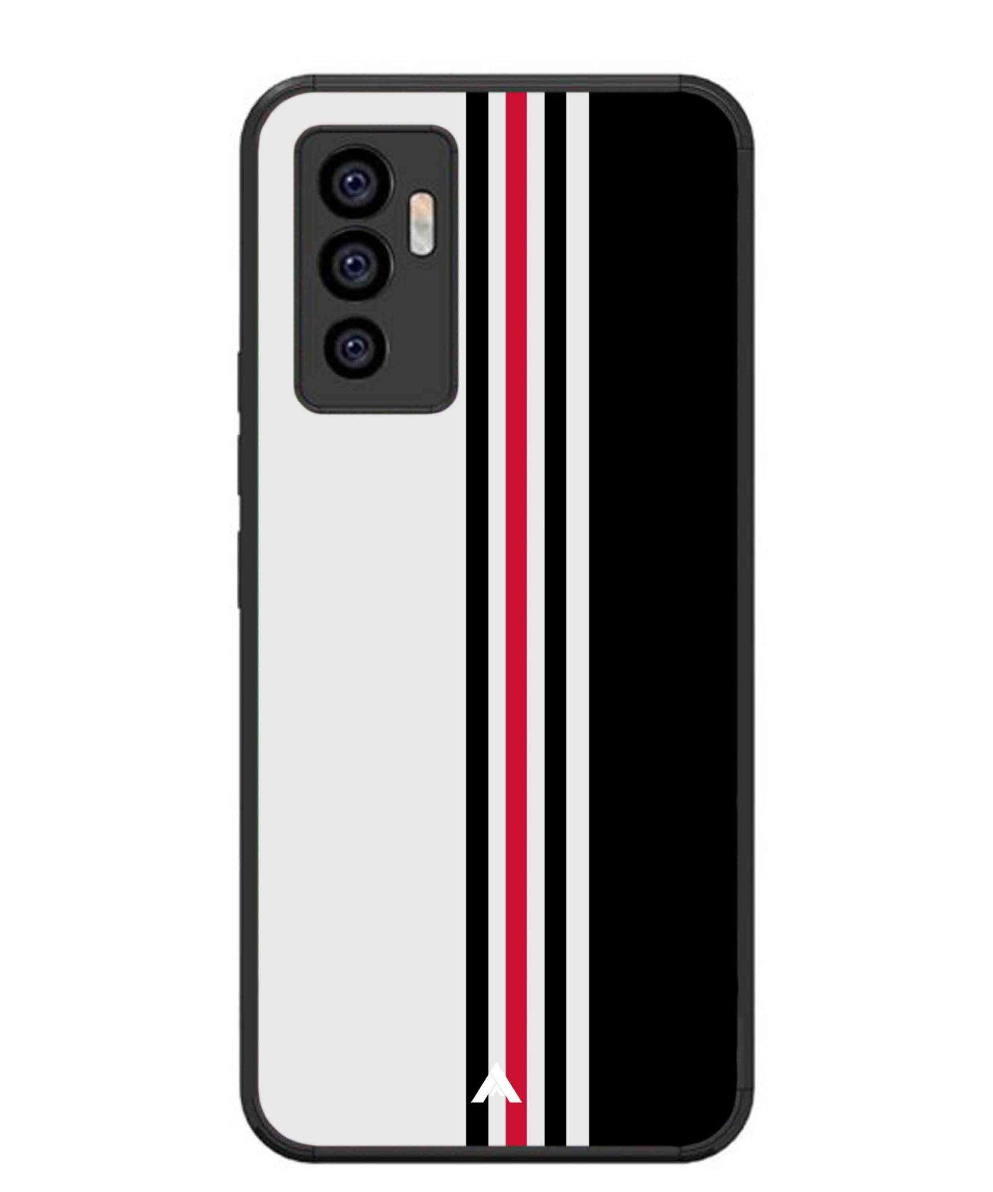 Stripe Pattern 3 Metal Back Cover Phone Case for Vivo Y75 4G