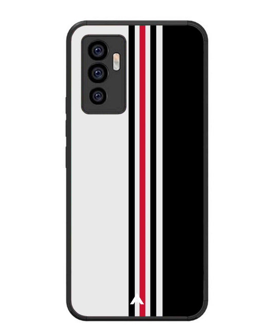Stripe Pattern 3 Metal Back Cover Phone Case for Vivo Y75 4G