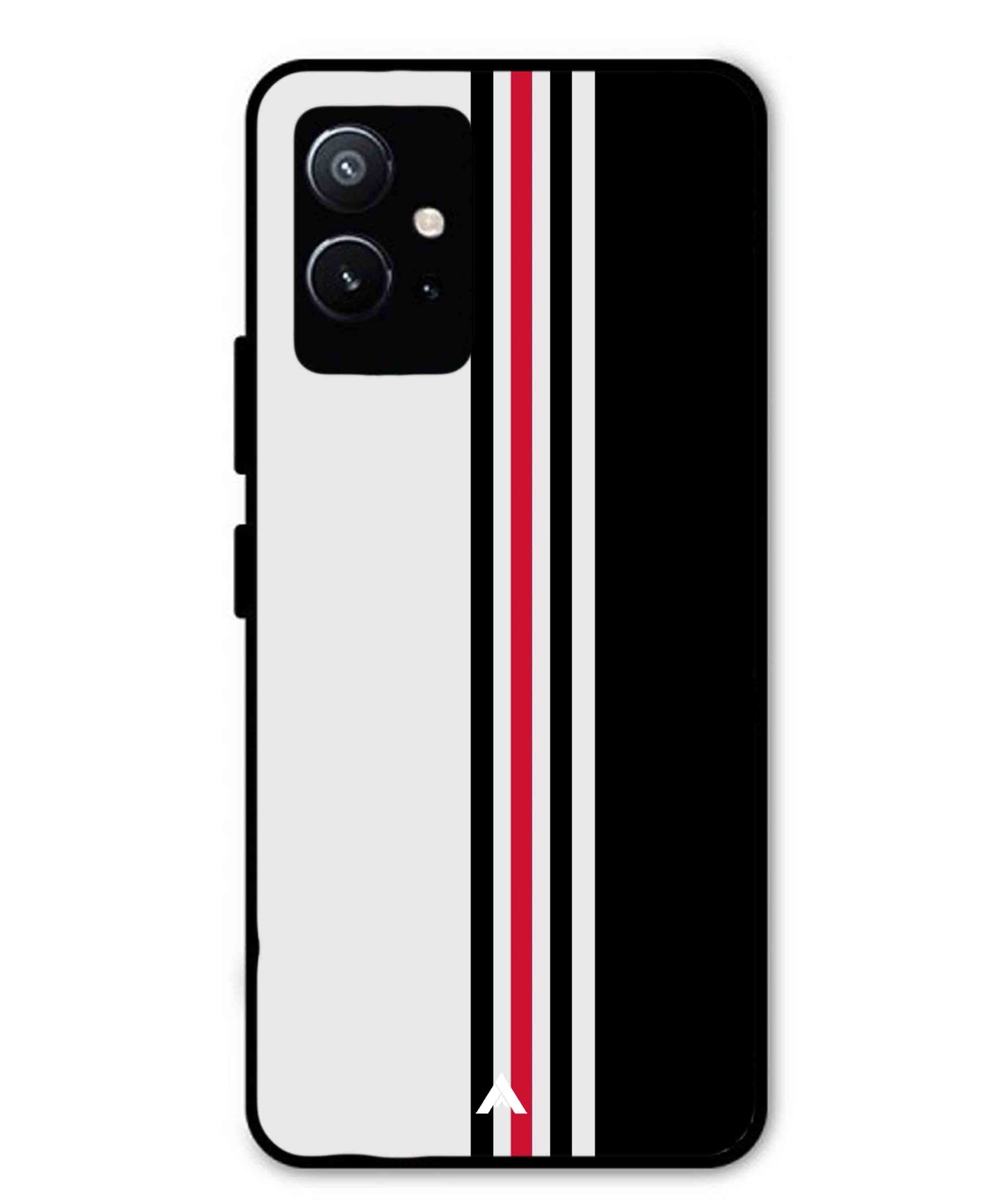 Stripe Pattern 3 Metal Back Cover Phone Case for Vivo Y75 5G