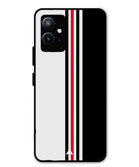 Stripe Pattern 3 Metal Back Cover Phone Case for Vivo Y75 5G