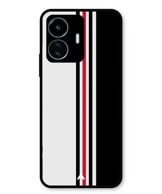 Stripe Pattern 3 Metal Back Cover Phone Case for Vivo Y77