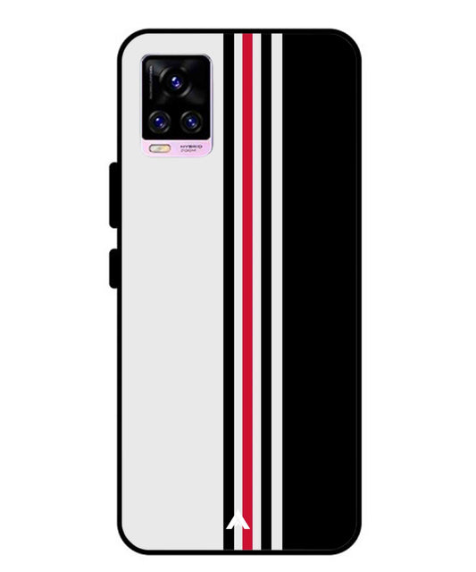 Stripe Pattern 3 Metal Back Cover Phone Case for Vivo v20 Pro