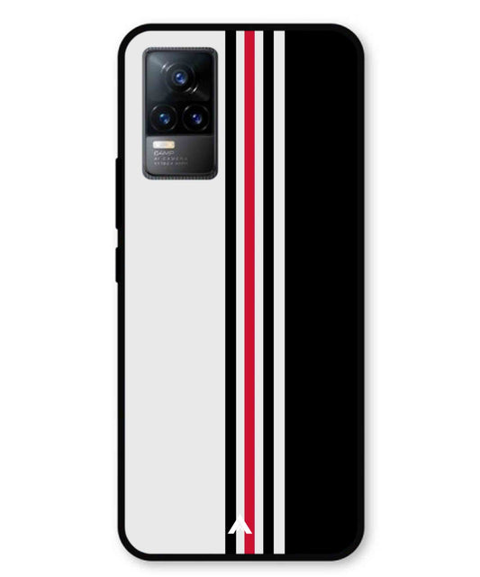 Stripe Pattern 3 Metal Back Cover Phone Case for Vivo v21e 4G