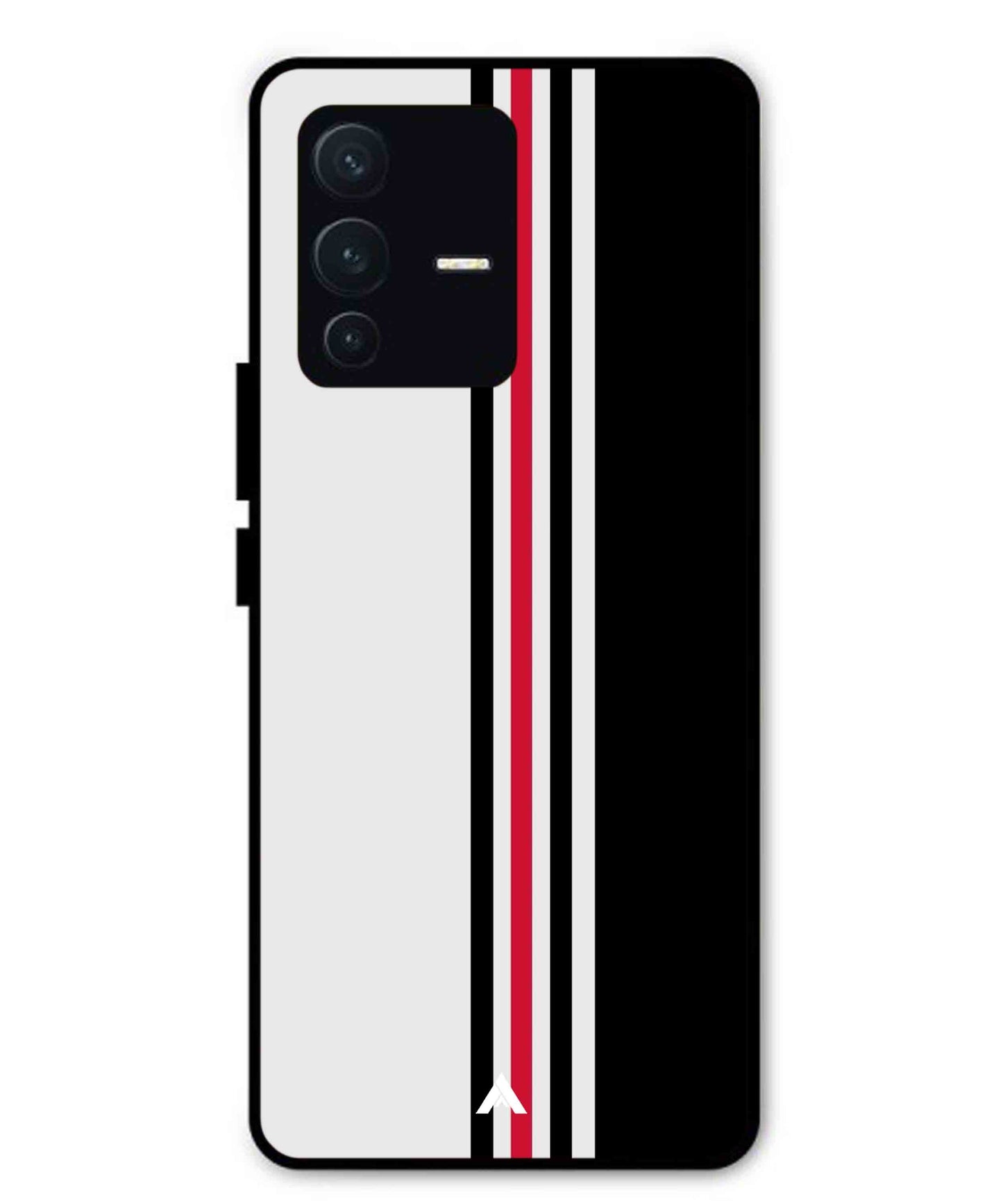 Stripe Pattern 3 Metal Back Cover Phone Case for Vivo v23 Pro