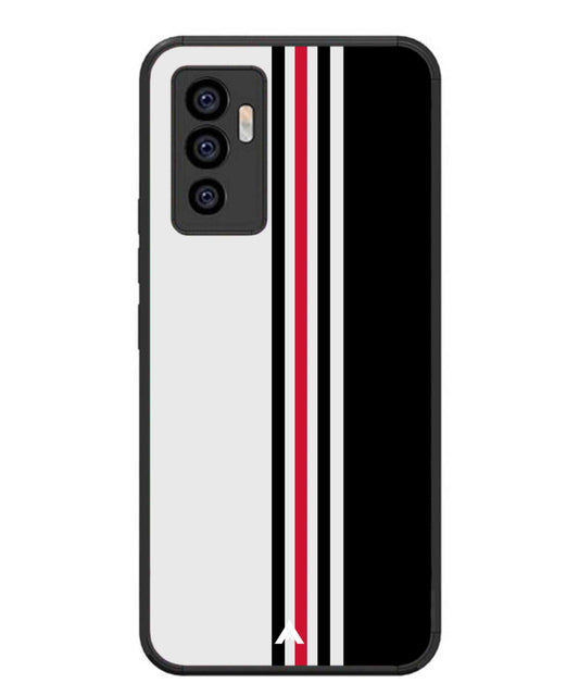 Stripe Pattern 3 Metal Back Cover Phone Case for Vivo v23e