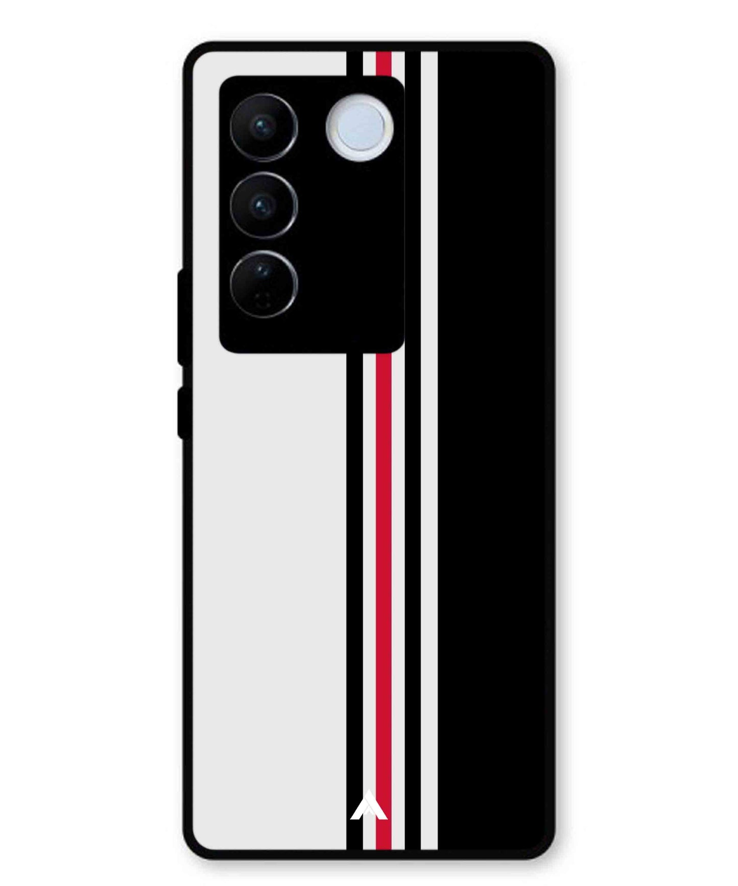 Stripe Pattern 3 Metal Back Cover Phone Case for Vivo v27 Pro