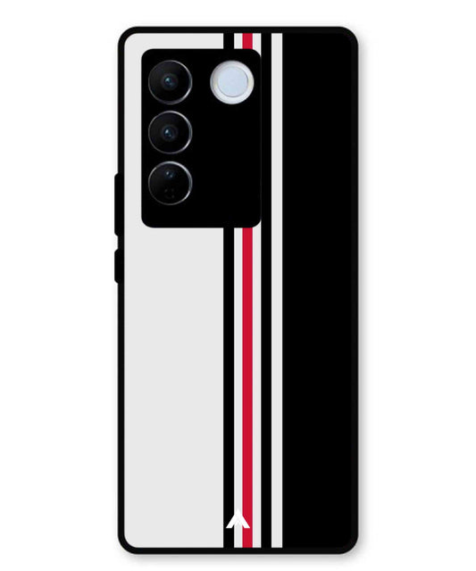 Stripe Pattern 3 Metal Back Cover Phone Case for Vivo v27 Pro