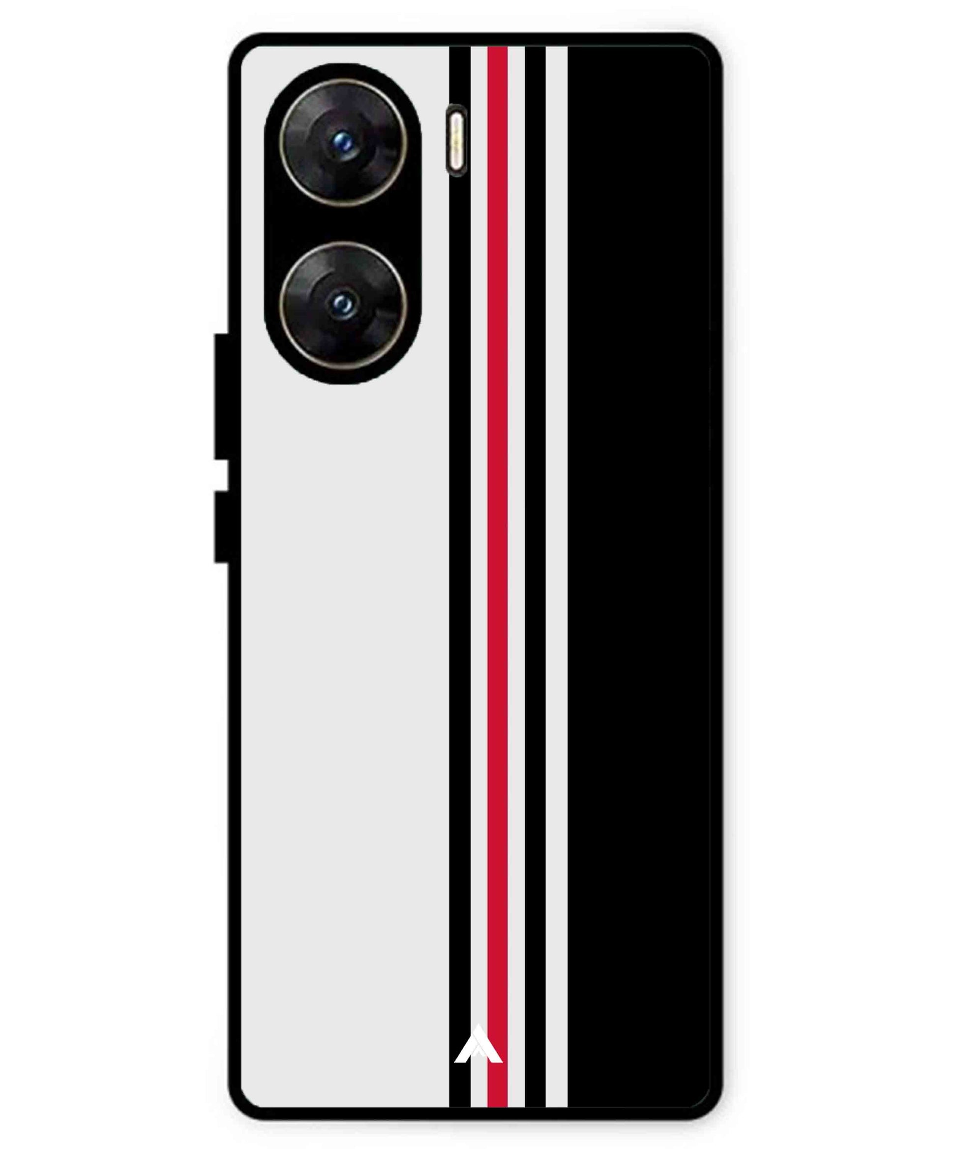 Stripe Pattern 3 Metal Back Cover Phone Case for Vivo v29e