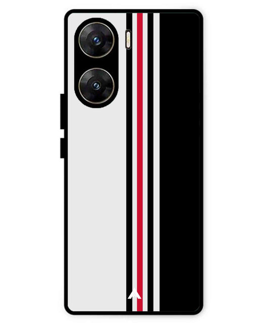 Stripe Pattern 3 Metal Back Cover Phone Case for Vivo v29e