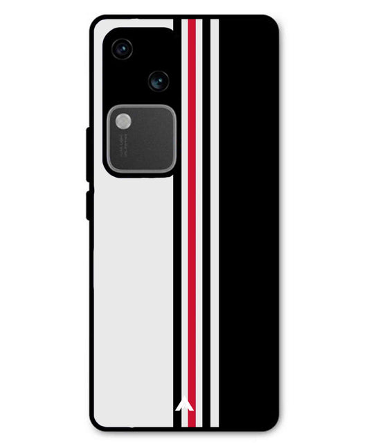 Stripe Pattern 3 Metal Back Cover Phone Case for Vivo v30