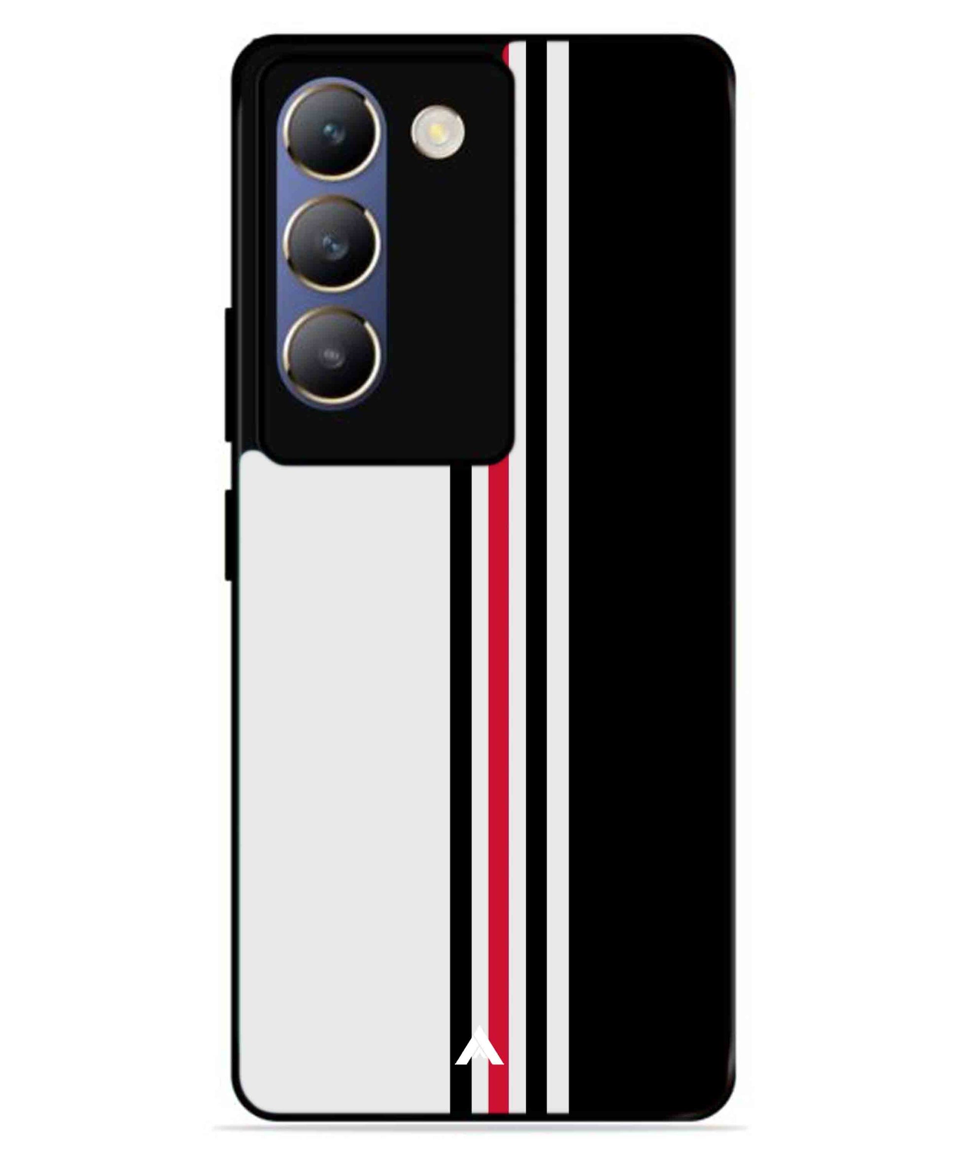 Stripe Pattern 3 Metal Back Cover Phone Case for Vivo v30 Lite