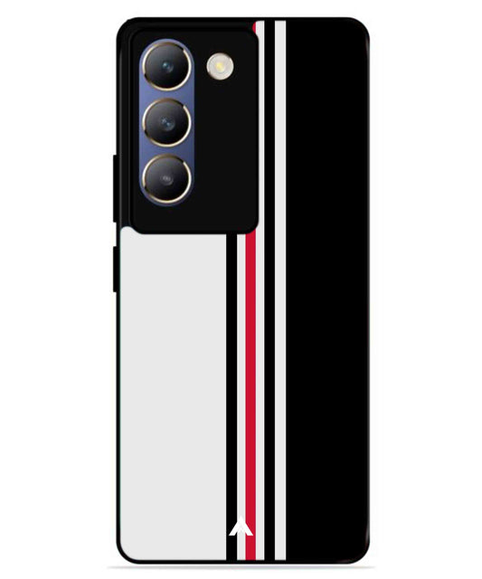 Stripe Pattern 3 Metal Back Cover Phone Case for Vivo v30 Lite