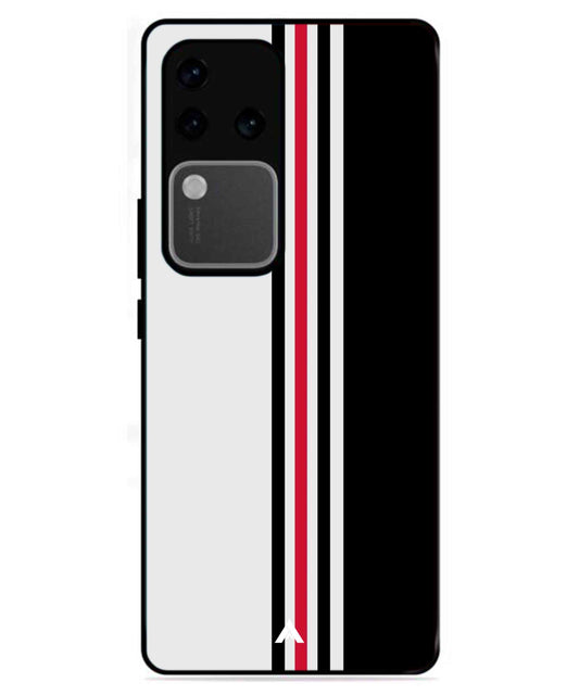 Stripe Pattern 3 Metal Back Cover Phone Case for Vivo v30 Pro