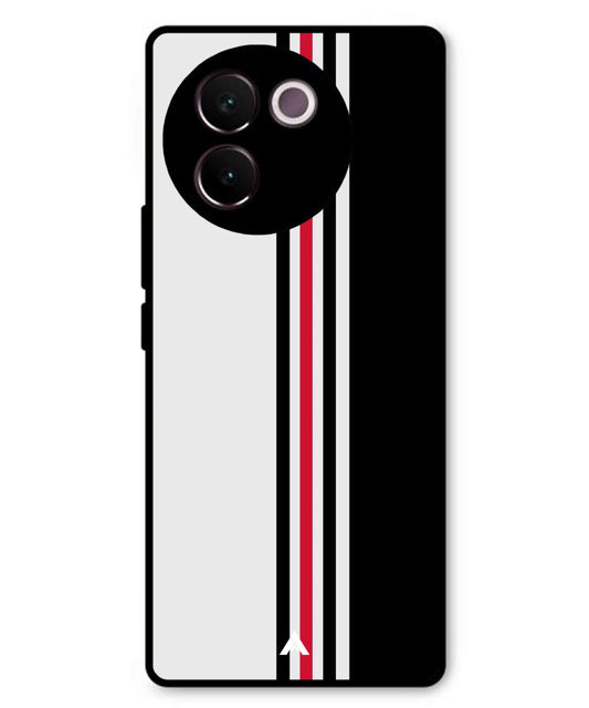 Stripe Pattern 3 Metal Back Cover Phone Case for Vivo v30e