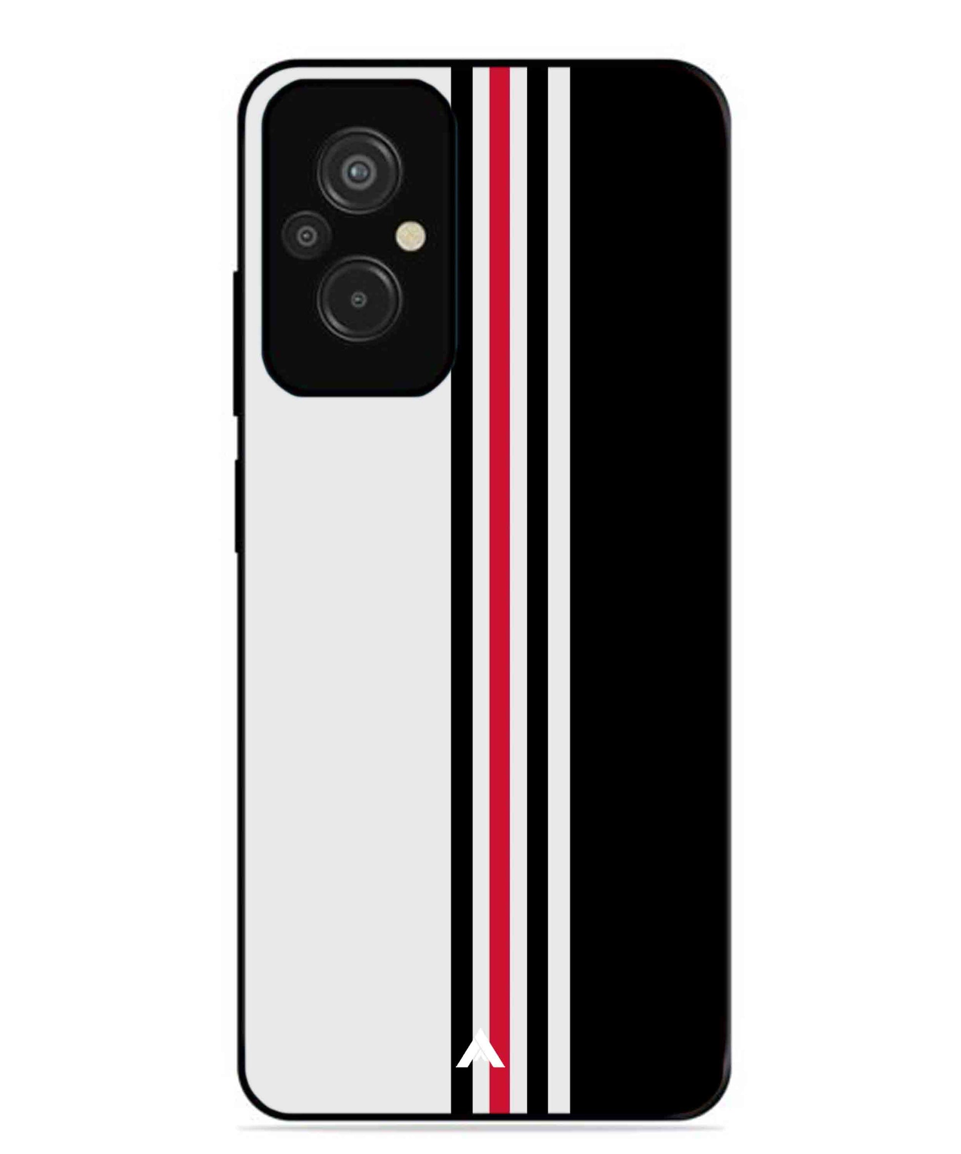 Stripe Pattern 3 Metal Back Cover Phone Case for Xiaomi Redmi 11 Prime 4G