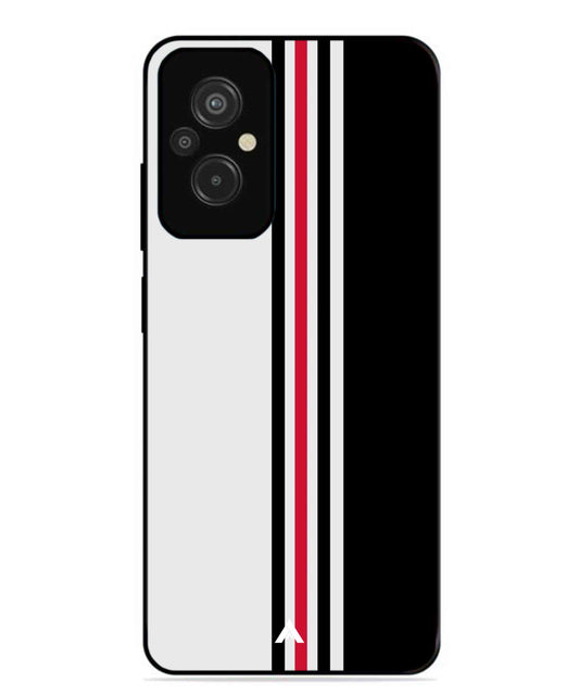 Stripe Pattern 3 Metal Back Cover Phone Case for Xiaomi Redmi 11 Prime 4G