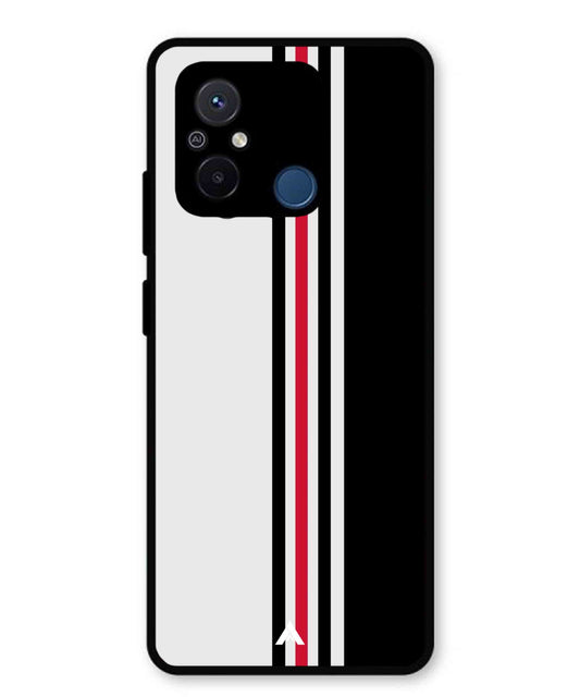 Stripe Pattern 3 Metal Back Cover Phone Case for Xiaomi Redmi 12C