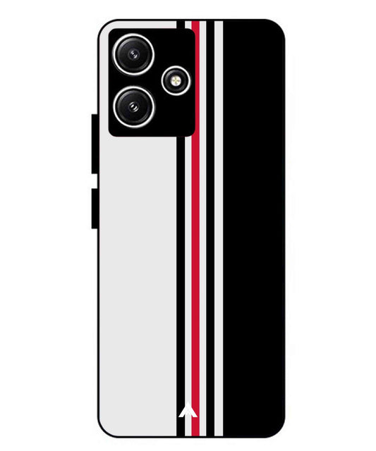 Stripe Pattern 3 Metal Back Cover Phone Case for Xiaomi Redmi 12 5G