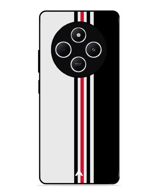 Stripe Pattern 3 Metal Back Cover Phone Case for Xiaomi Redmi 14C