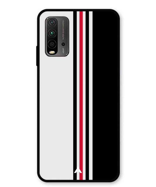 Stripe Pattern 3 Metal Back Cover Phone Case for Xiaomi Redmi 9 Power