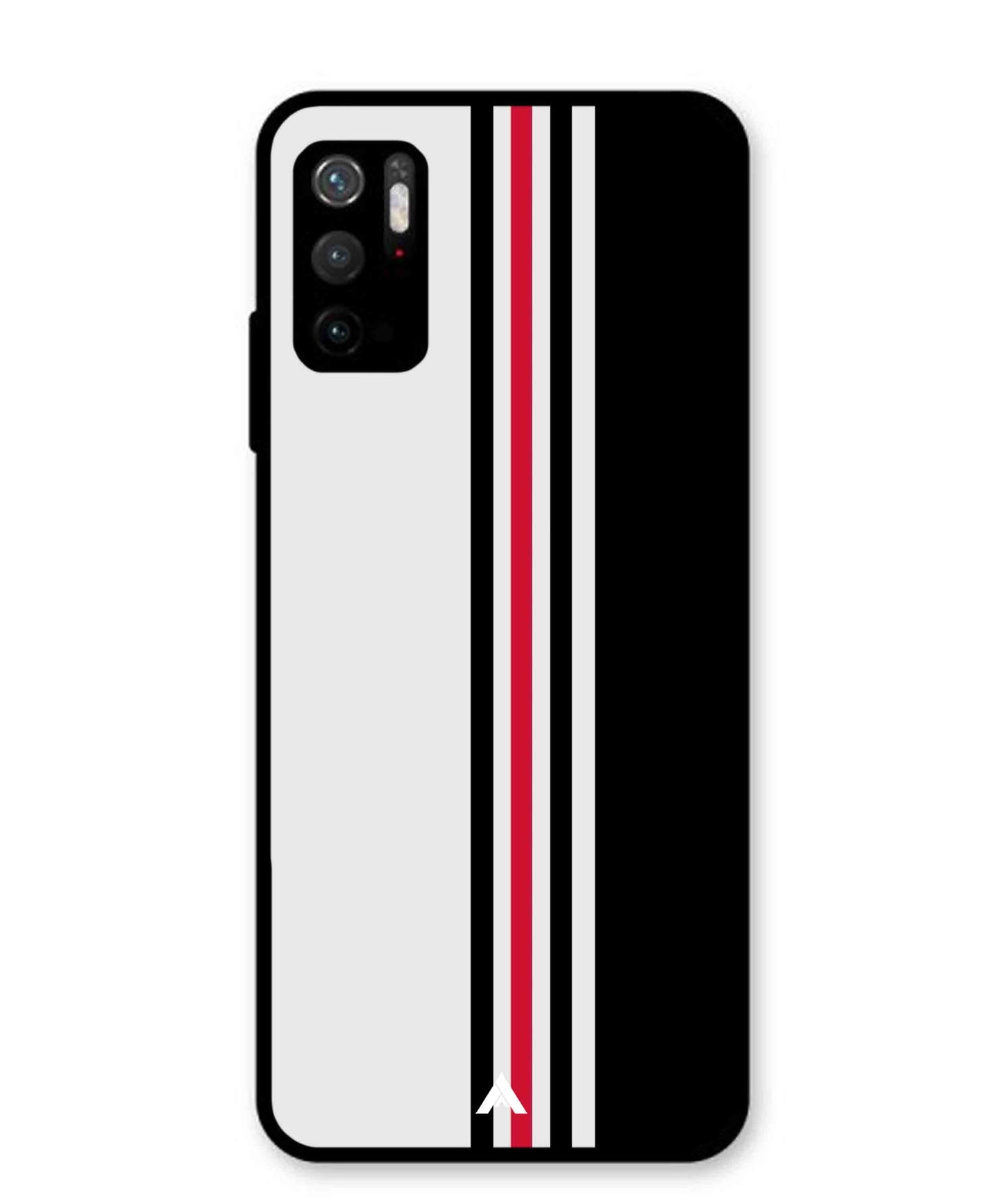 Stripe Pattern 3 Metal Back Cover Phone Case for Xiaomi Redmi Note 10T