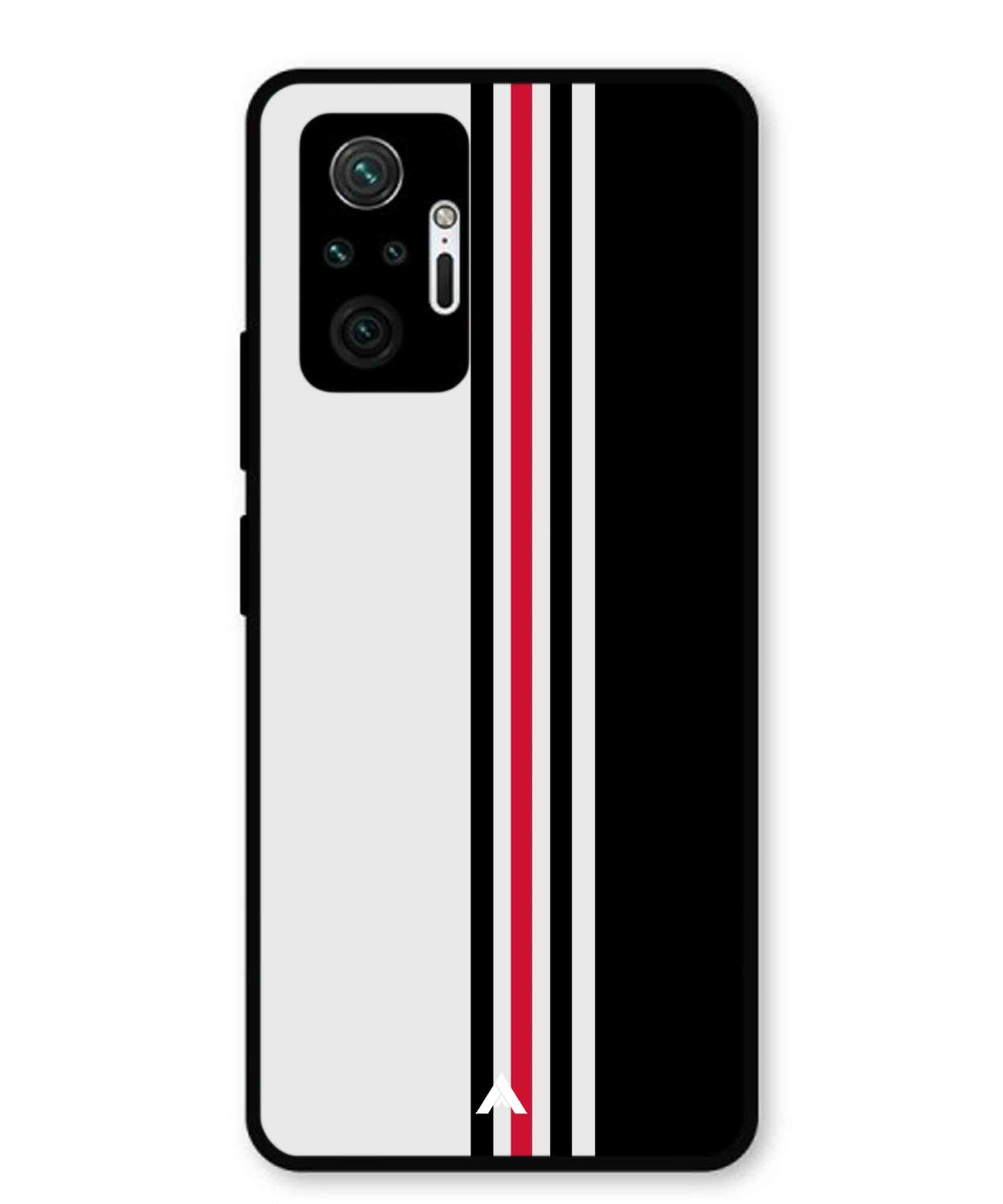 Stripe Pattern 3 Metal Back Cover Phone Case for Xiaomi Redmi Note 10 Pro Plus