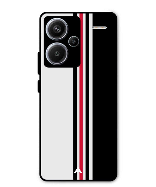 Stripe Pattern 3 Metal Back Cover Phone Case for Xiaomi Redmi Note 13 Pro Plus