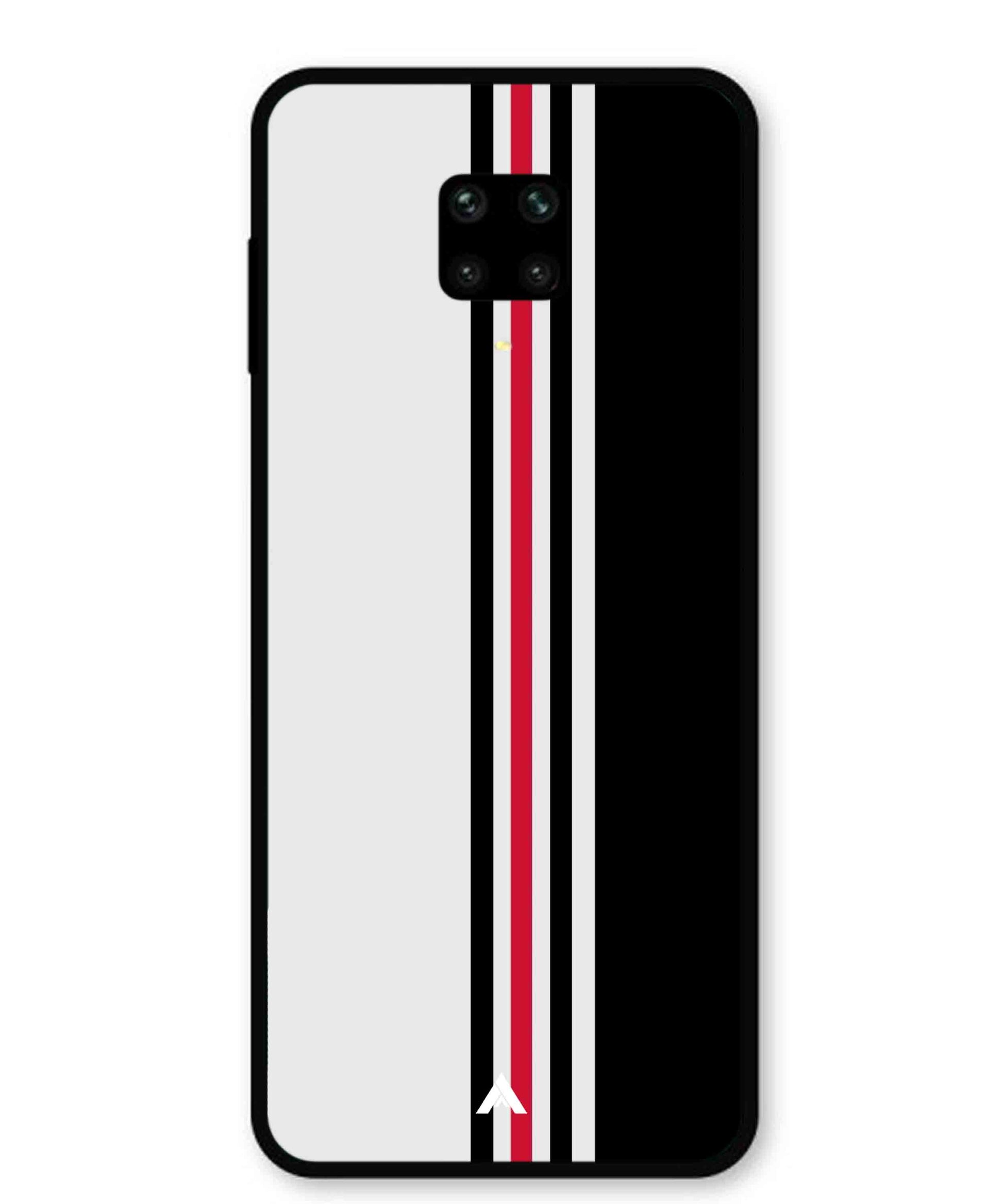 Stripe Pattern 3 Metal Back Cover Phone Case for Xiaomi Redmi Note 9 Pro