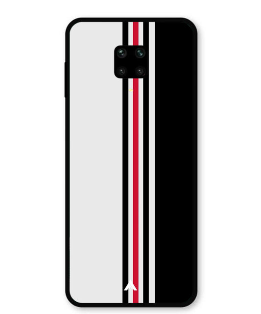 Stripe Pattern 3 Metal Back Cover Phone Case for Xiaomi Redmi Note 9 Pro